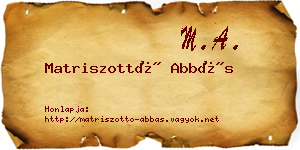 Matriszottó Abbás névjegykártya